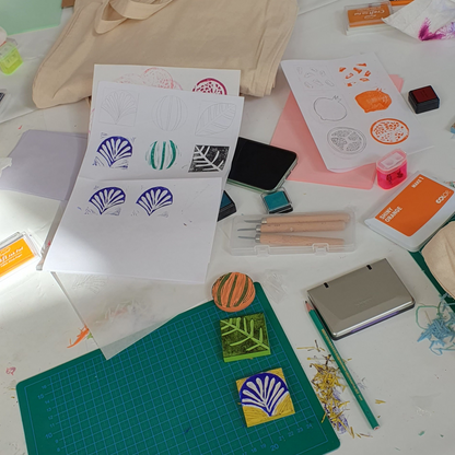 Stamp & Style: Stempel schnitzen & Textildruck