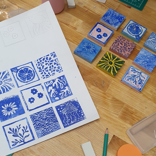 Stamp & Style: Stempel schnitzen & Textildruck